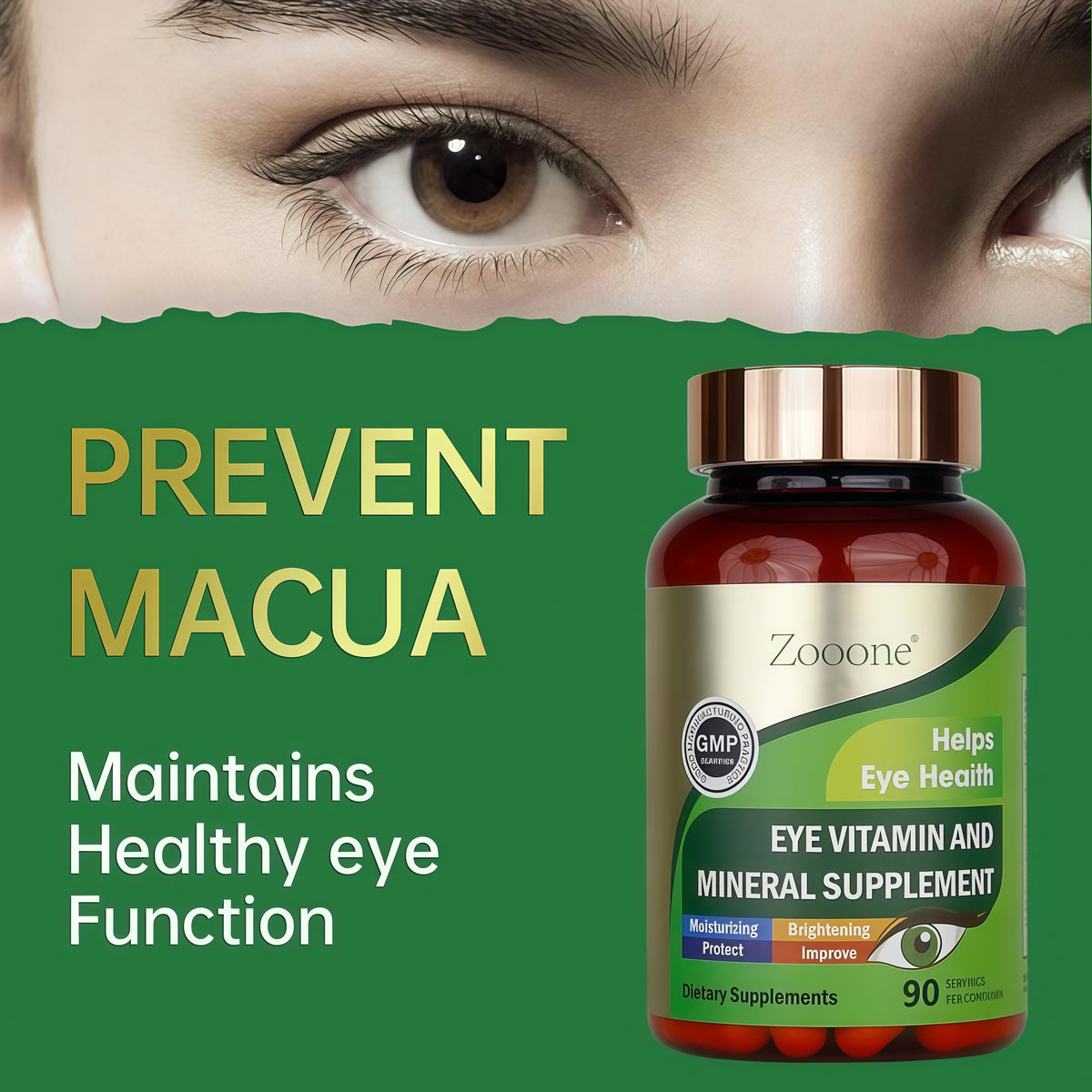 ZOOONE Lutein 180 mg with Zeaxanthin tosupport eye health, 90 tablets